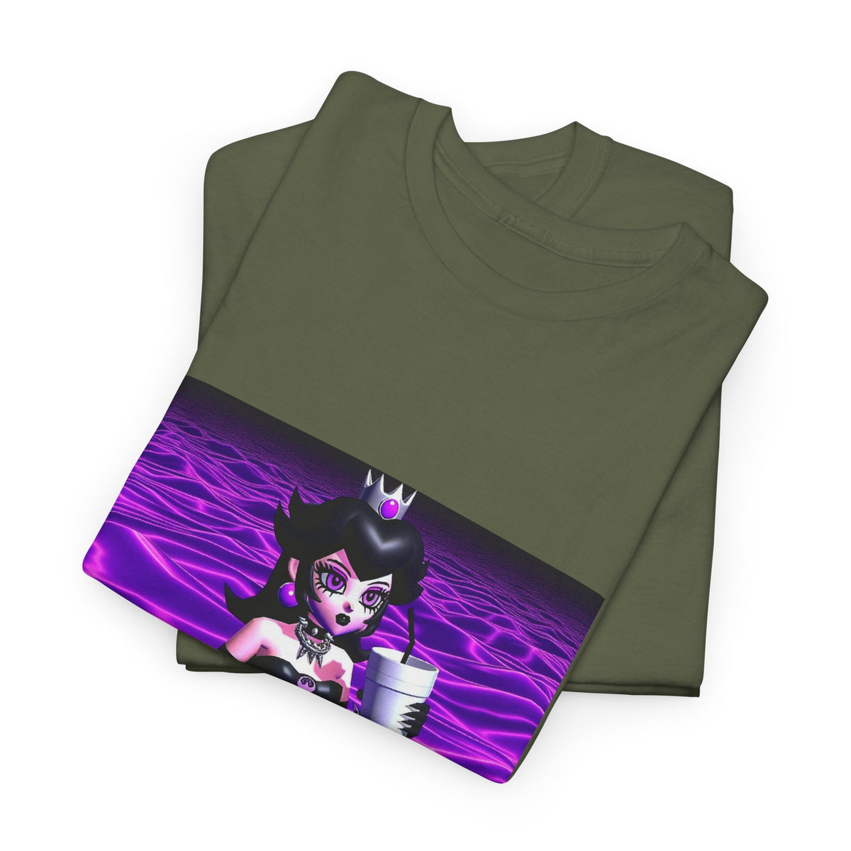 Goth Peach Wading In Purple Waves