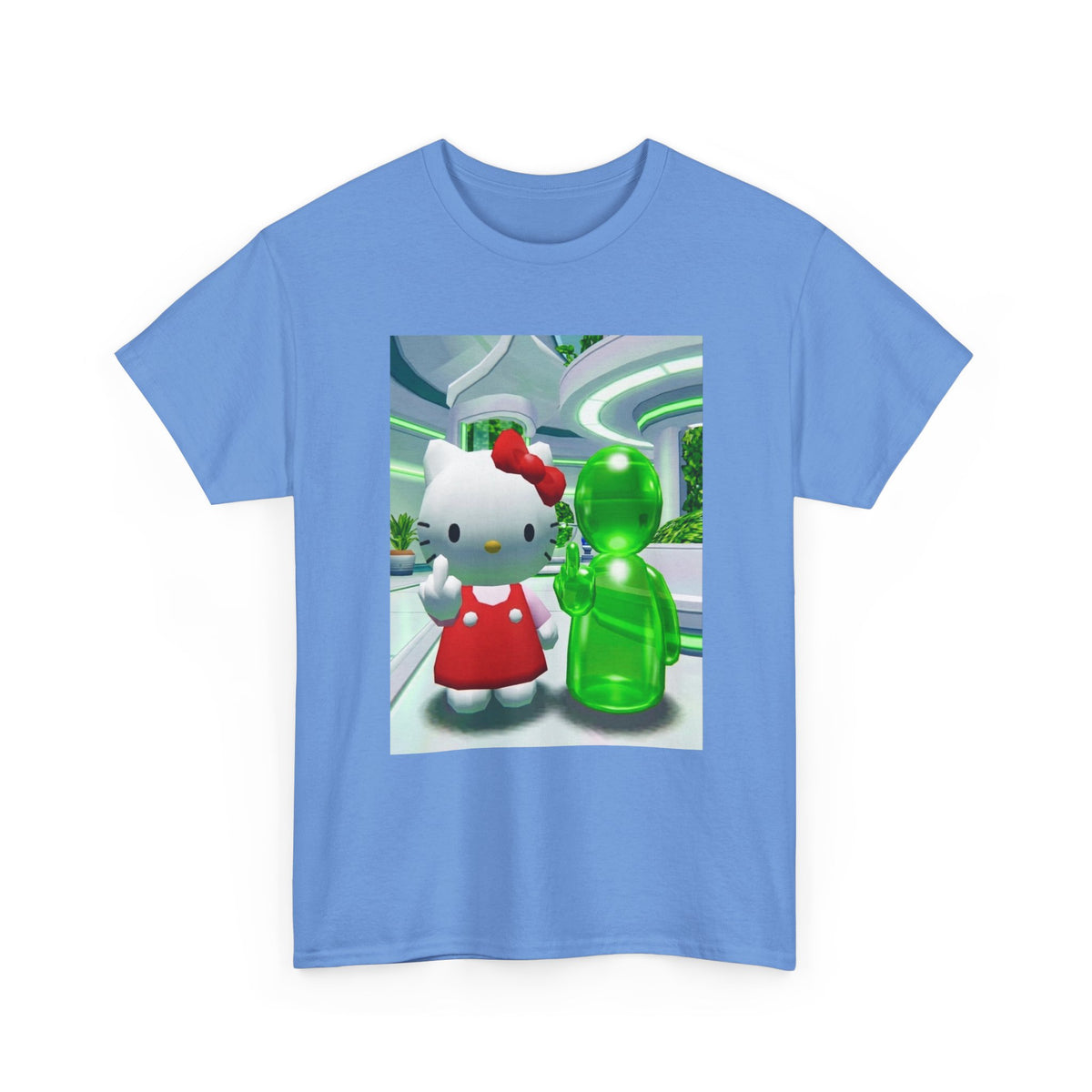 Kitty And Green Alien Flipping The Bird