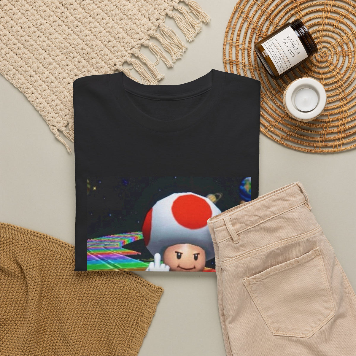 Toad Flipping The Bird On Rainbow Road