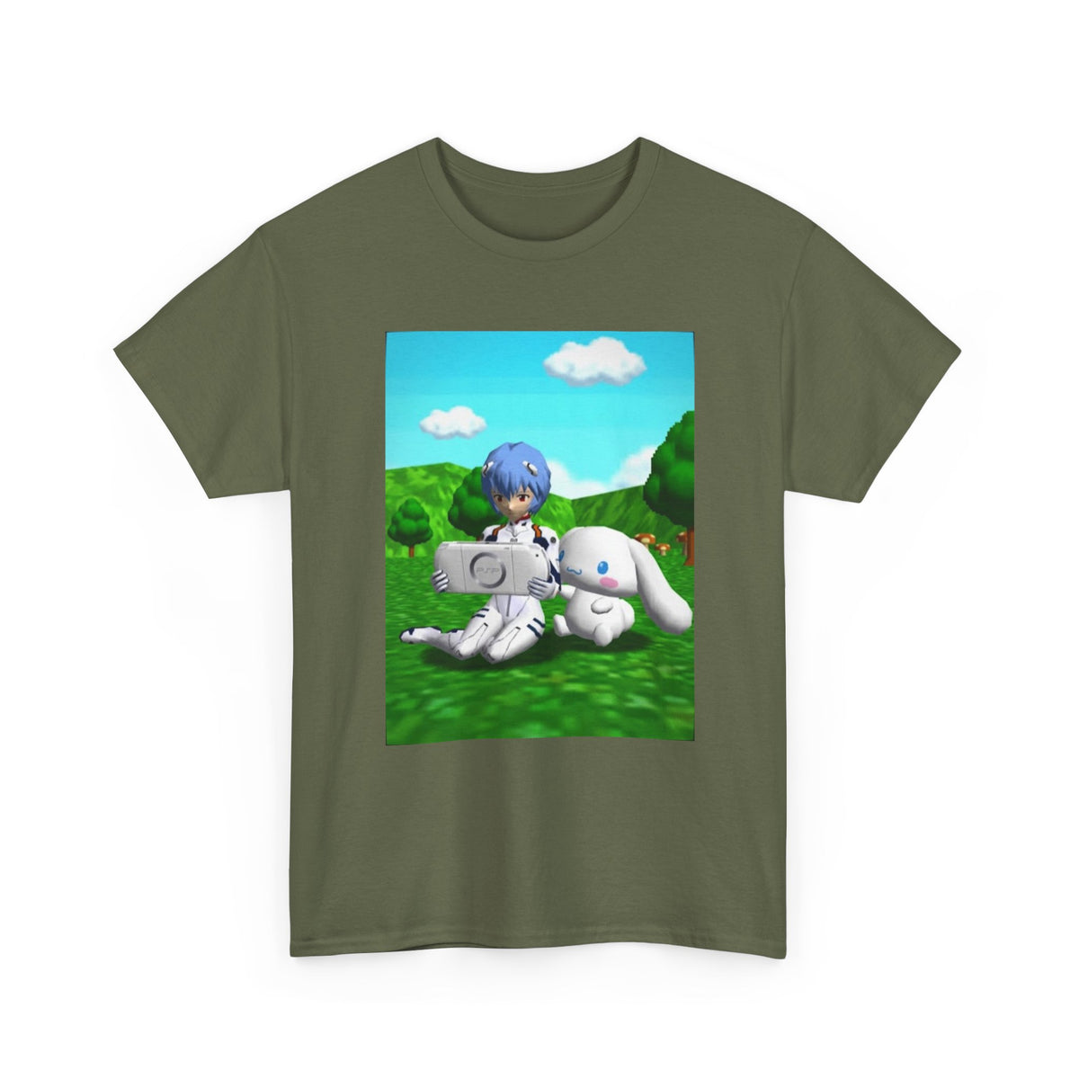 Rei Ayanami Gaming with Cinnamoroll Tee