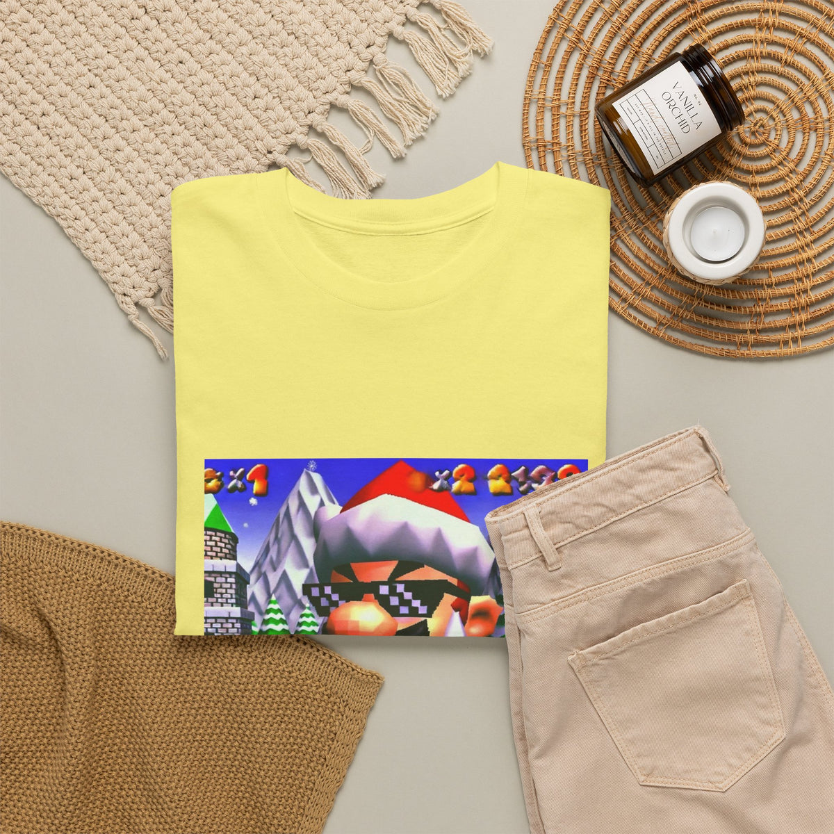 Deal With It Santa Mario Smoking Blunt Tee