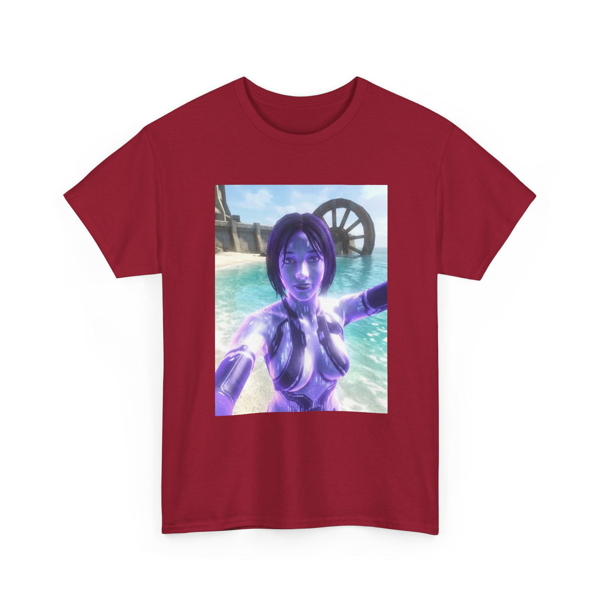 Holographic AI Taking Beach Selfie Tee