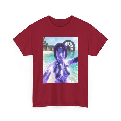 Holographic AI Taking Beach Selfie Tee