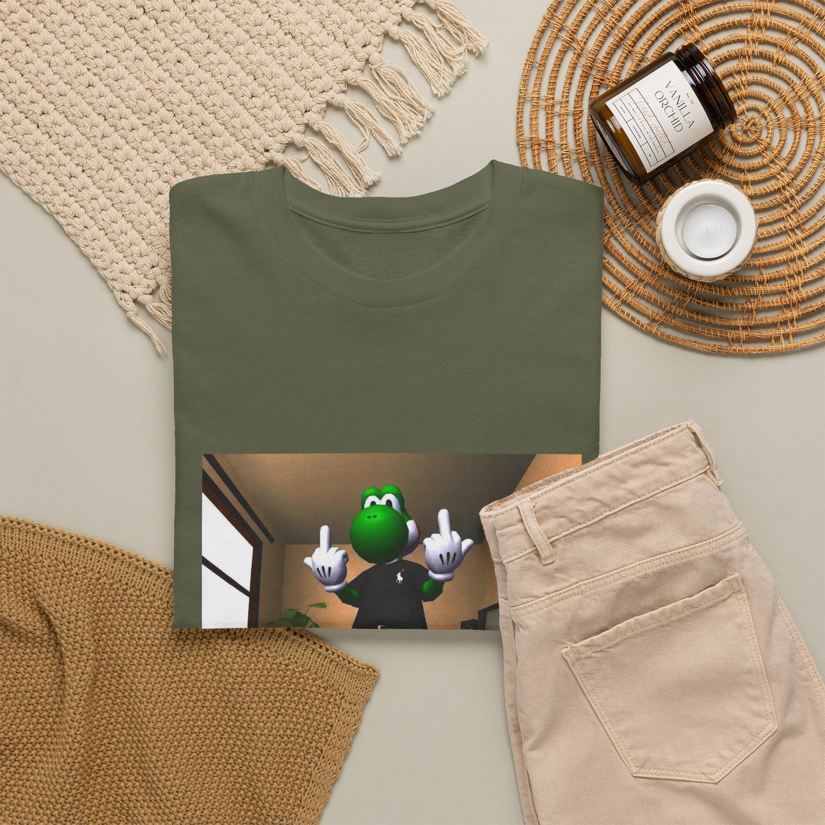 Yoshi Flipping Off In The Living Room Tee