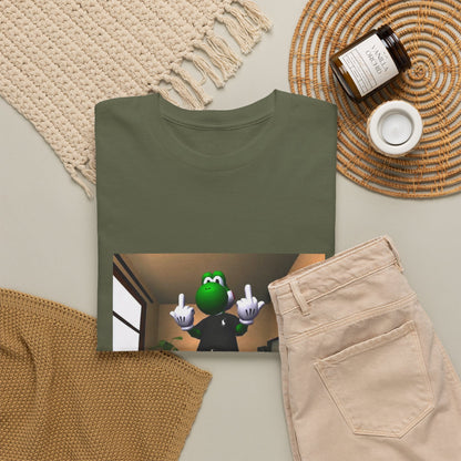 Yoshi Flipping Off In The Living Room Tee