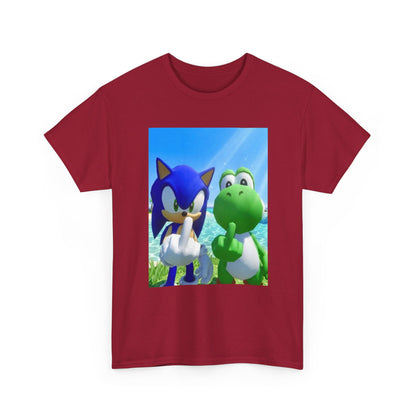 Sonic And Yoshi Flipping Off On The Beach