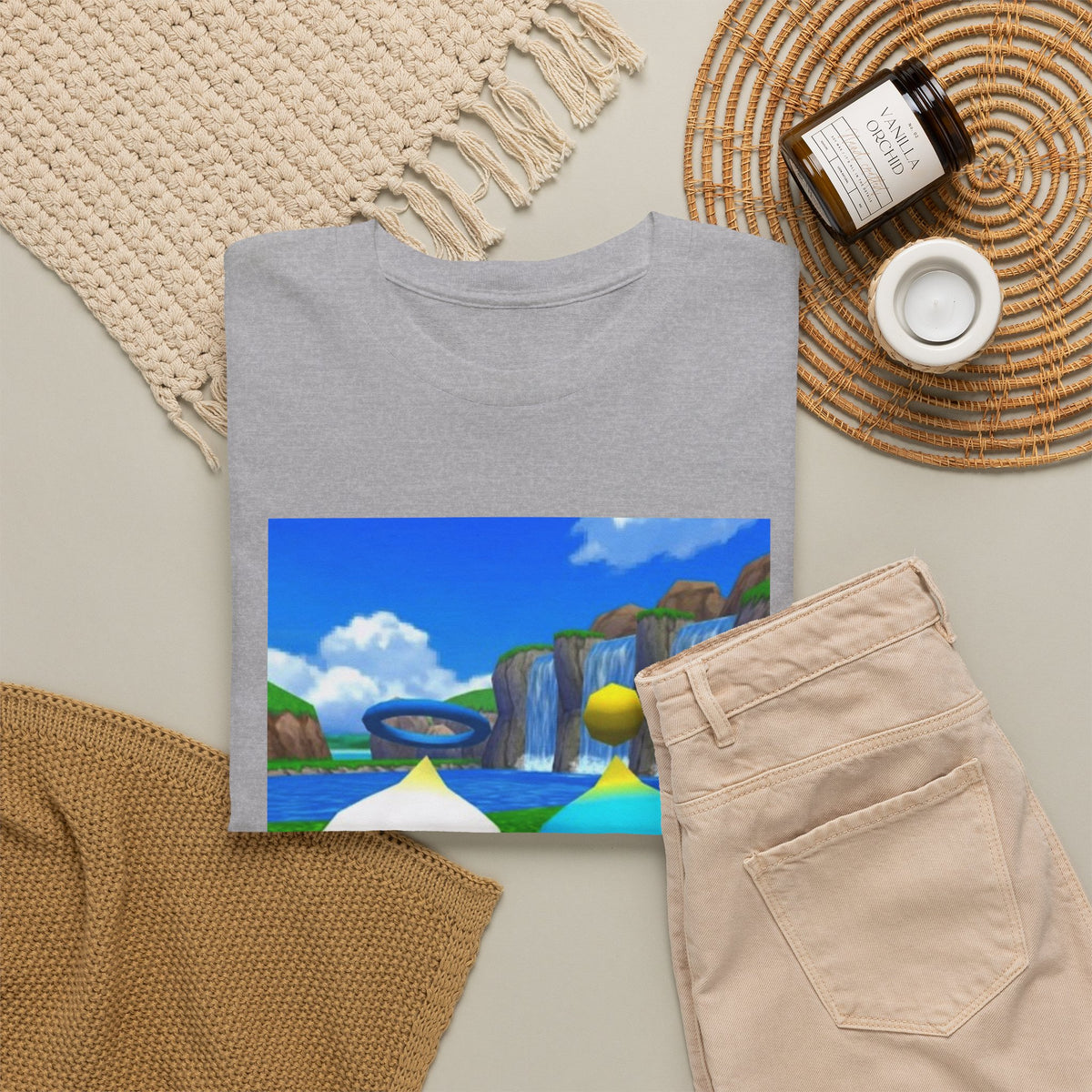 Chao Flipping Off On Green Hills Tee