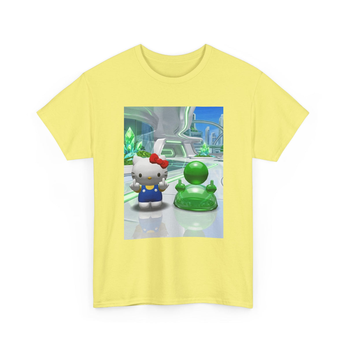 Hello Kitty And Green Blob Flipping The Bird