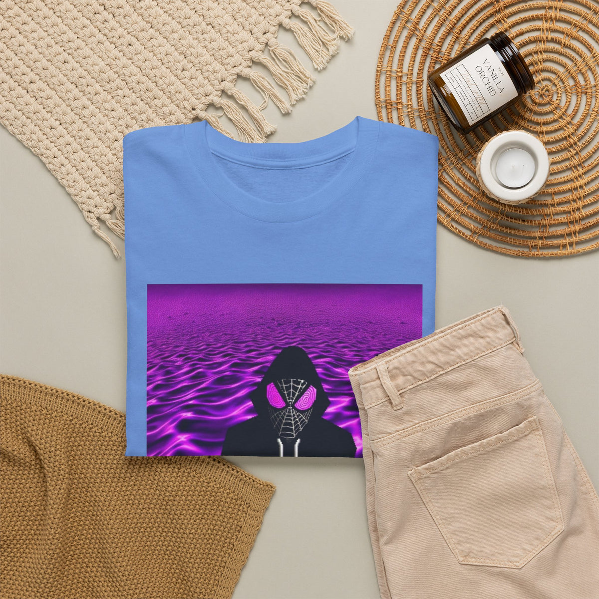 Spider-Hoodie With Purple Swirls Tee