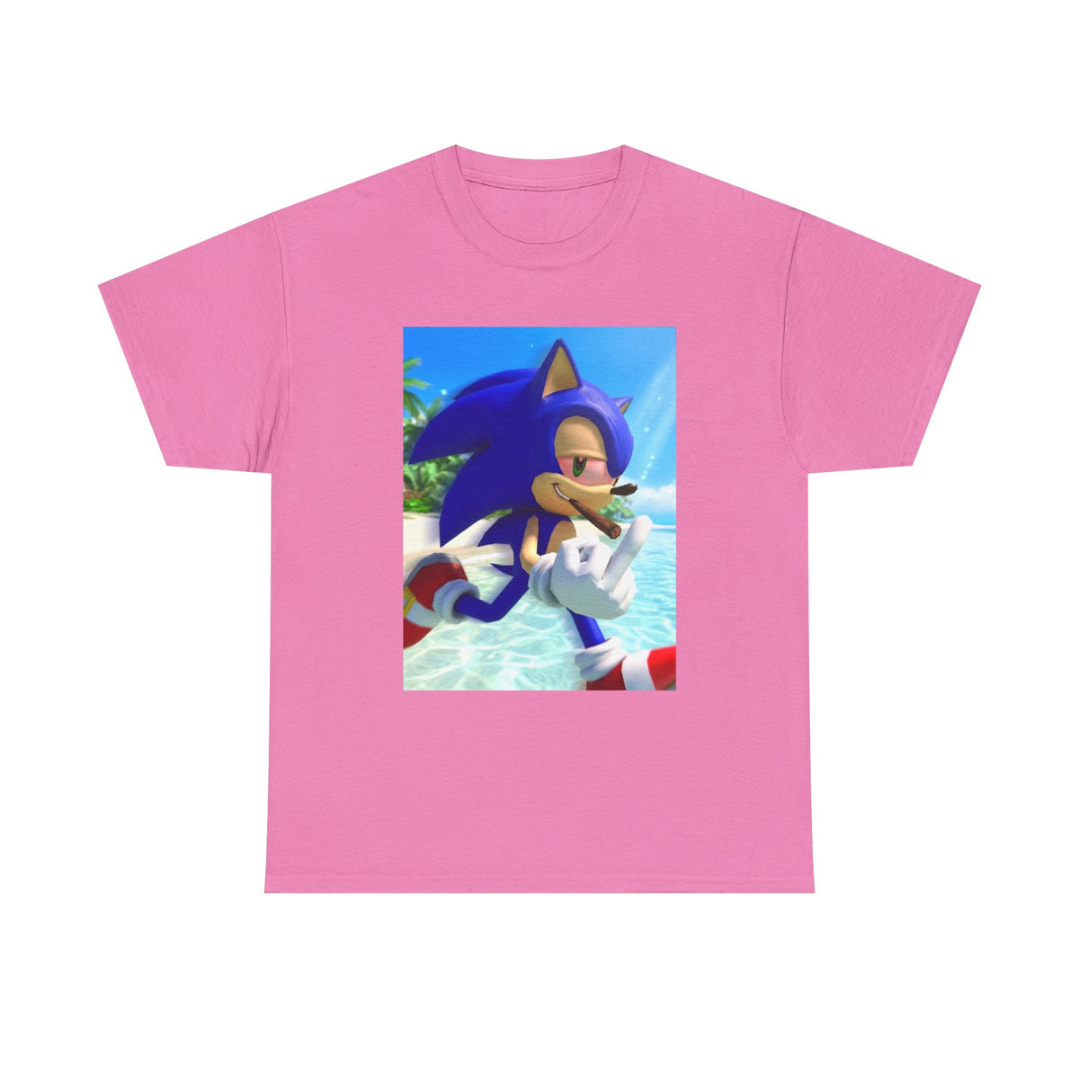 Sonic Smoking Blunt At Beach Tee