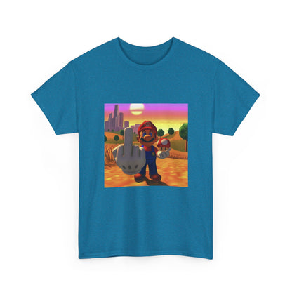 Mario And Mushroom Flipping Off Tee