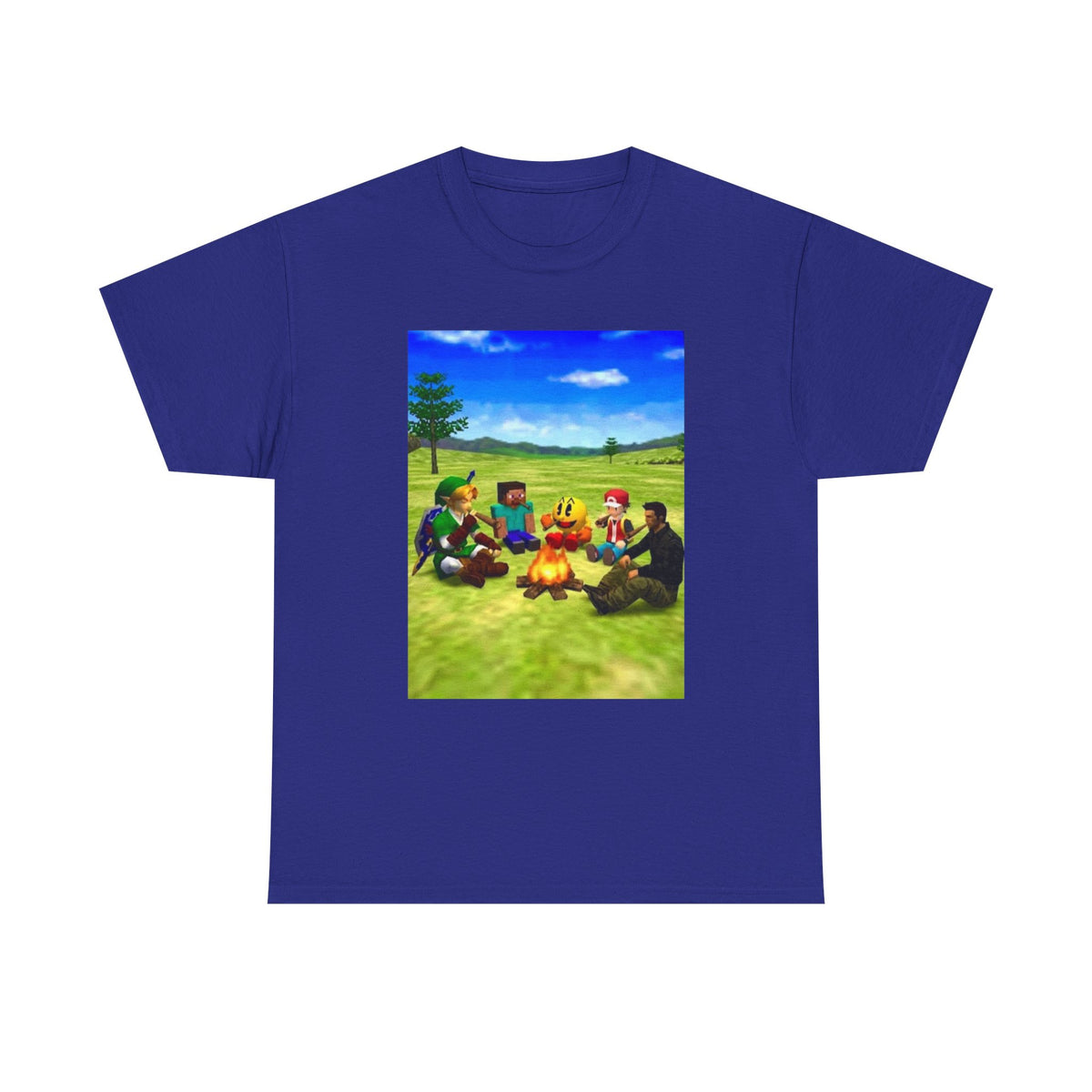 Iconic Gamers Smoking Around Campfire