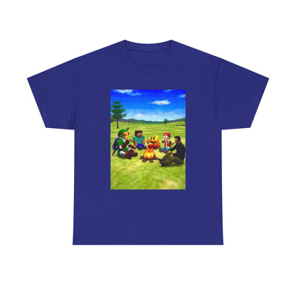Iconic Gamers Smoking Around Campfire