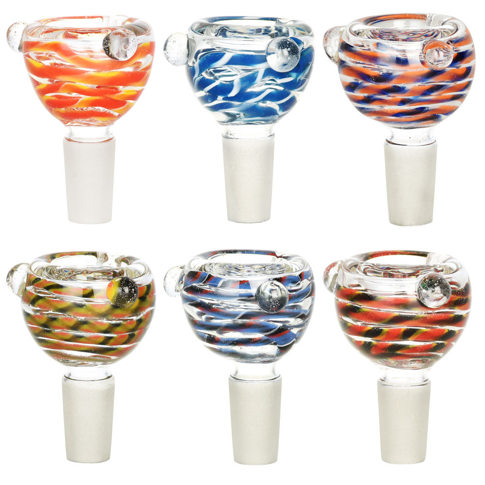 14mm Male Handblown Glass Herb Slide Bowl | Colors