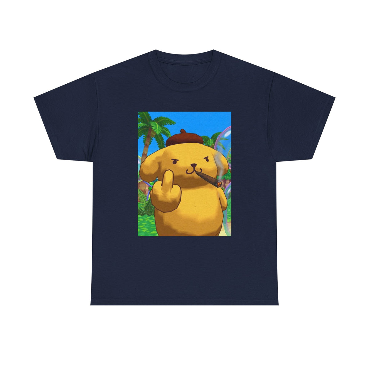 Pompompurin Smoking Blunt Flipping Bird Tee
