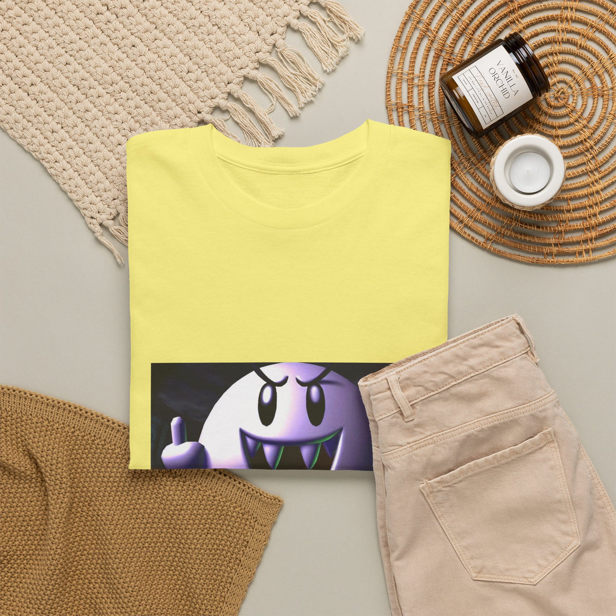 Edgy Ghost Flipping The Bird Tee