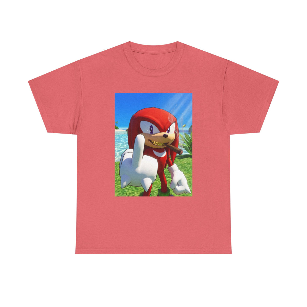 Knuckles Smoking Cigar On Tropical Beach