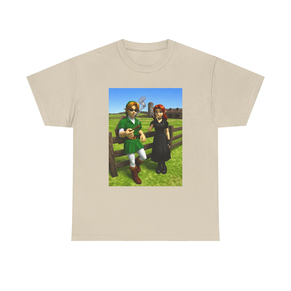 Link And Malon Smoking On The Farm Tee