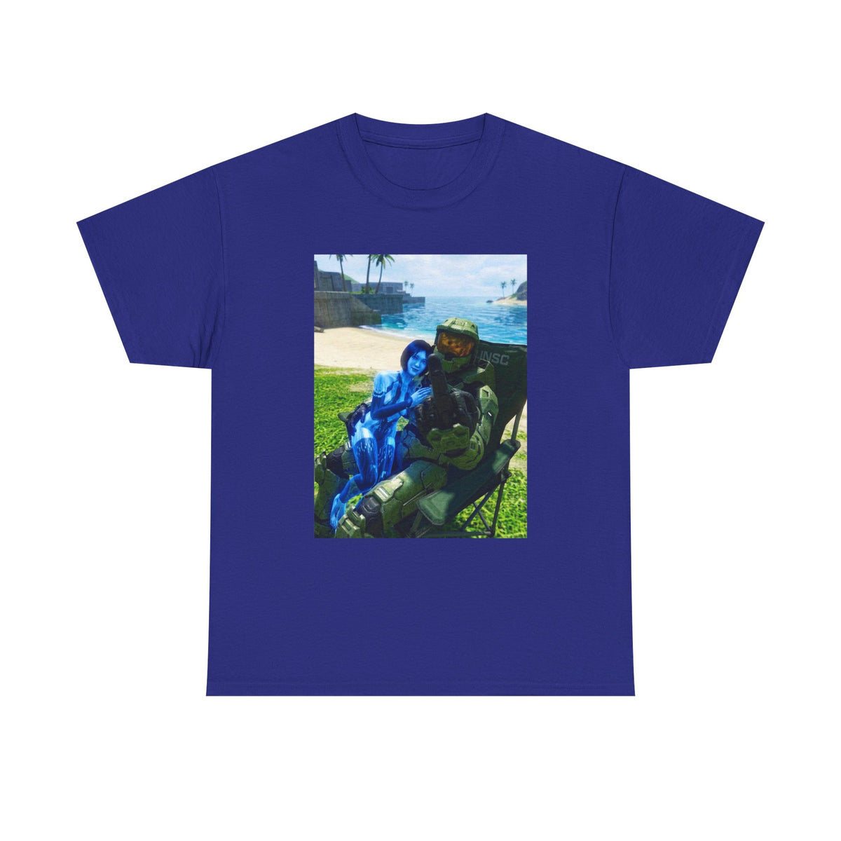 Master Chief And Cortana Beach Chill Tee