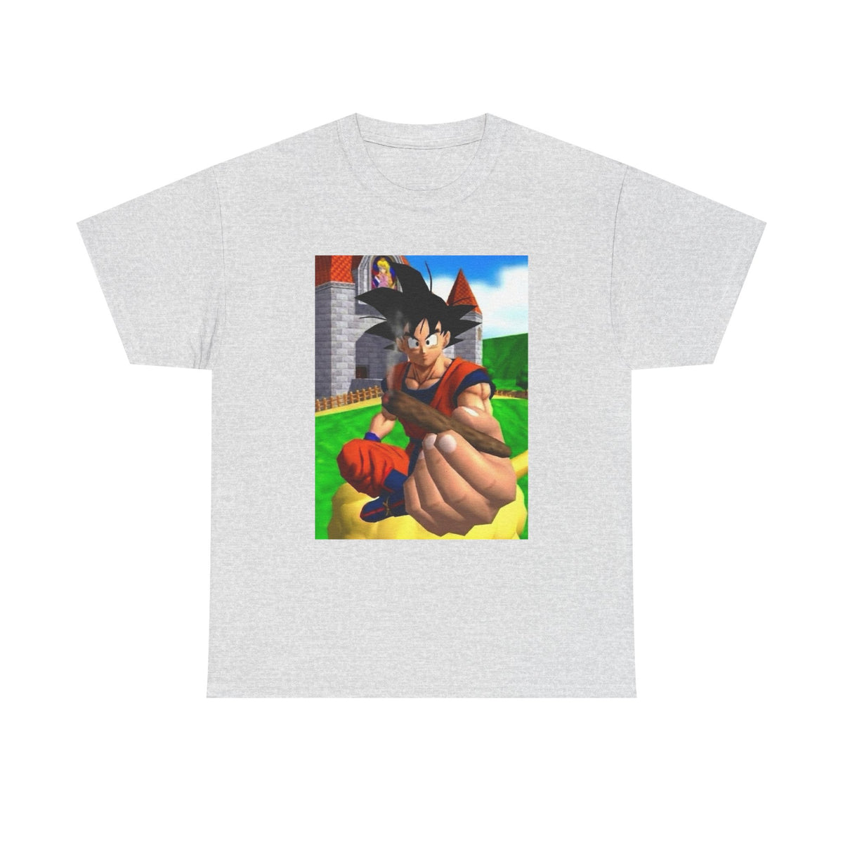 Goku Offers a Blunt at Peach's Castle