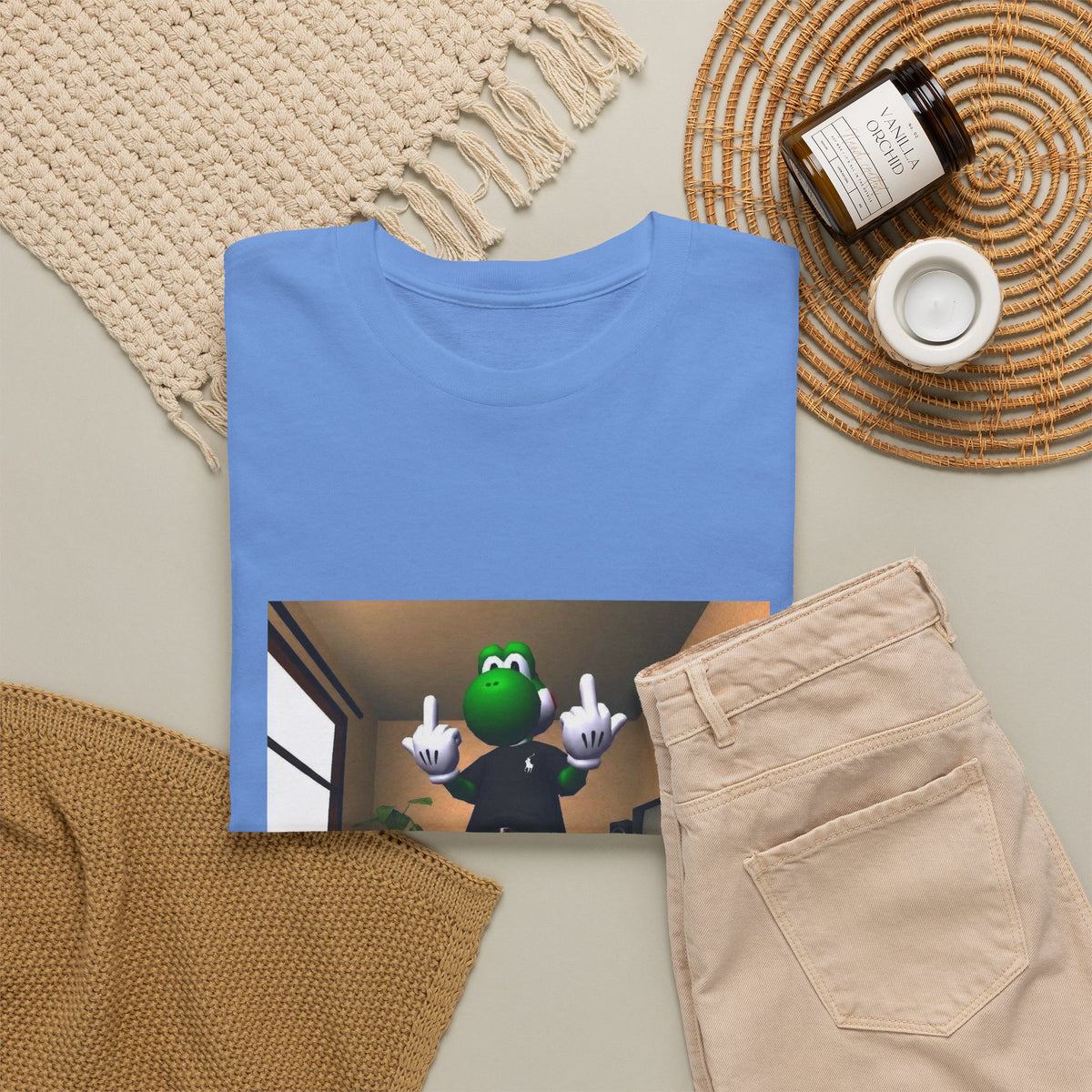 Yoshi Flipping Off In The Living Room Tee