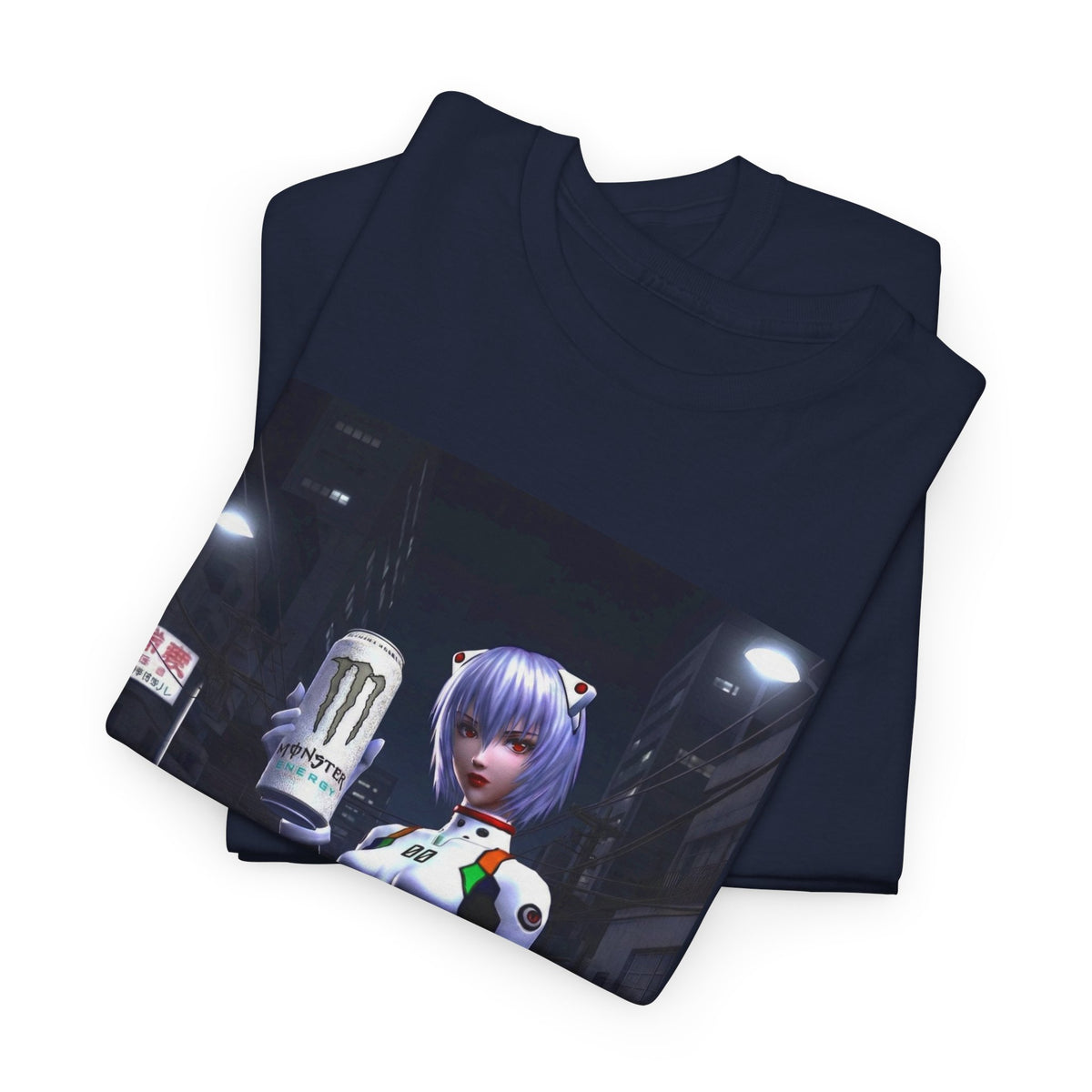 Rei Ayanami Holds Monster Energy In City