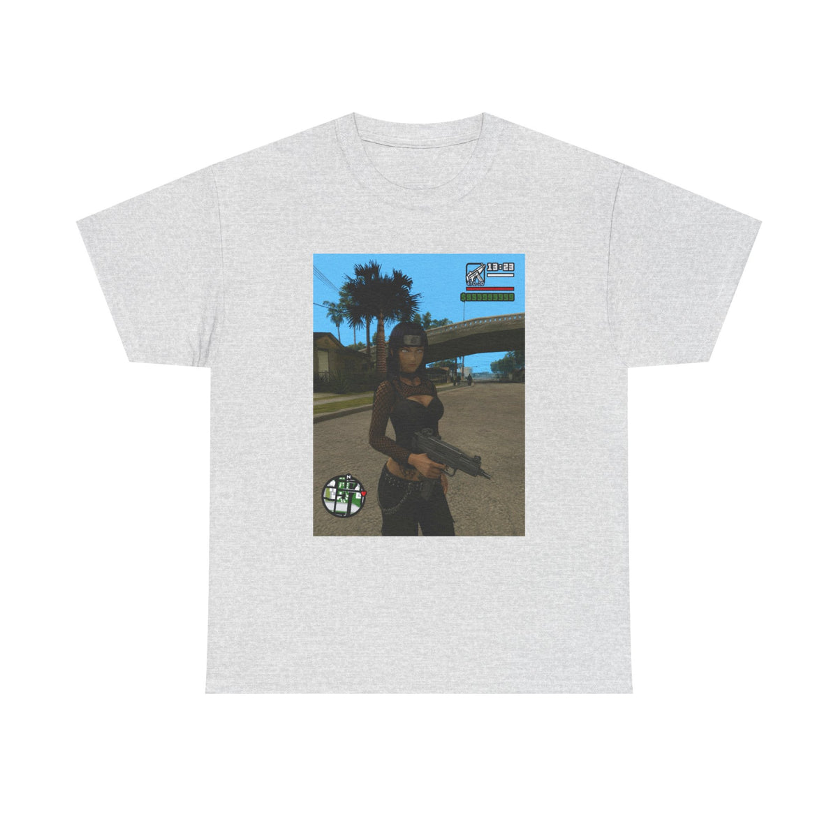 Anime Assassin Girl Holding Gun Tee