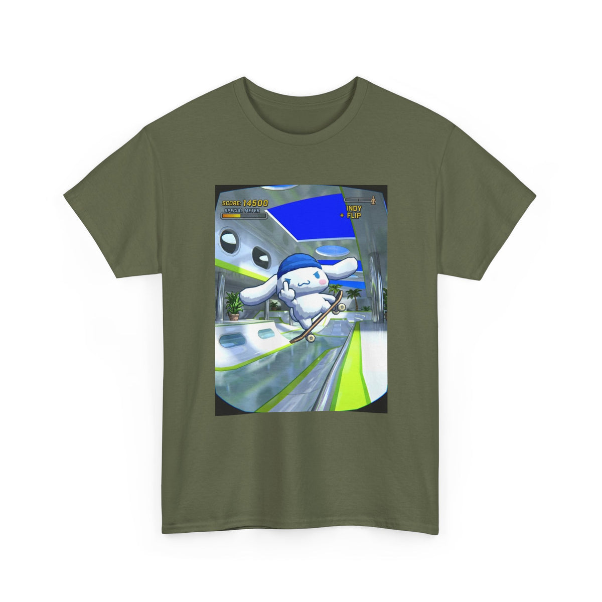 Skater Cloud Dog Flipping Bird Tee