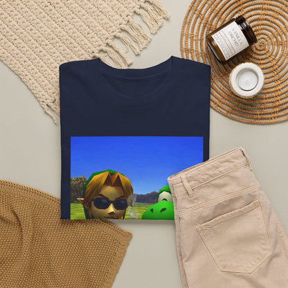Link And Yoshi Smoking With Attitude Tee