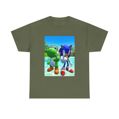 Yoshi And Sonic Flipping Off Tee