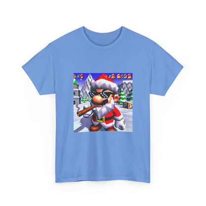 Deal With It Santa Mario Smoking Blunt Tee