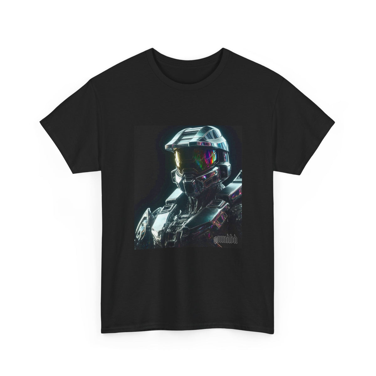 Chrome Cybernetic Commander With Rainbow Visor