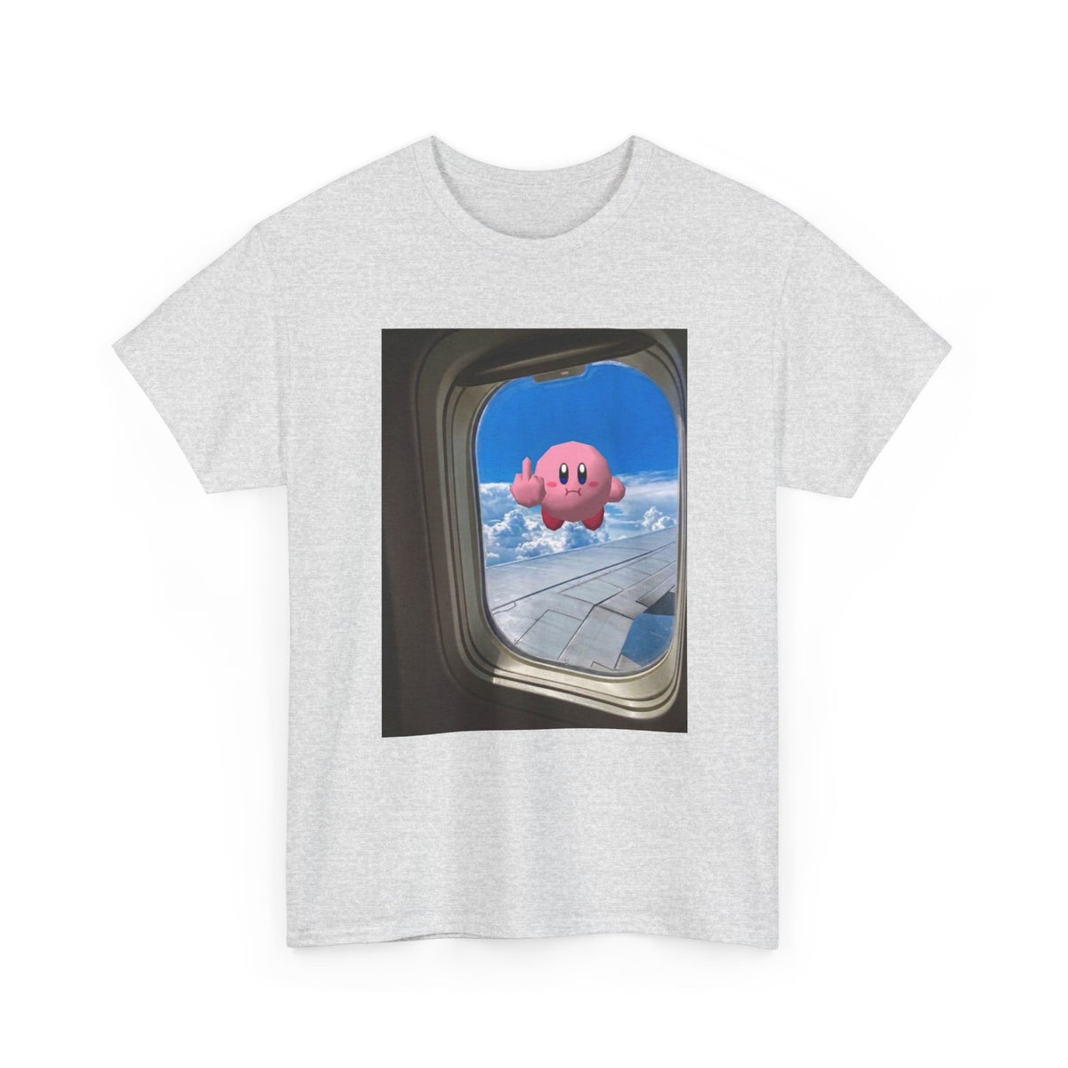 Kirby Flipping Off Airplane Window Tee