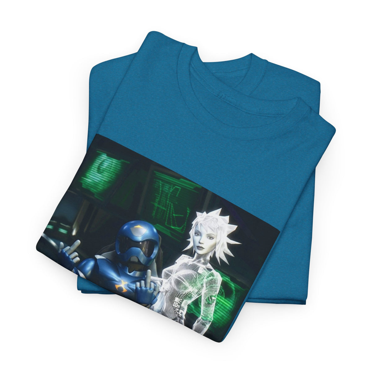 Cyborg & Hologram Flipping The Bird Tee