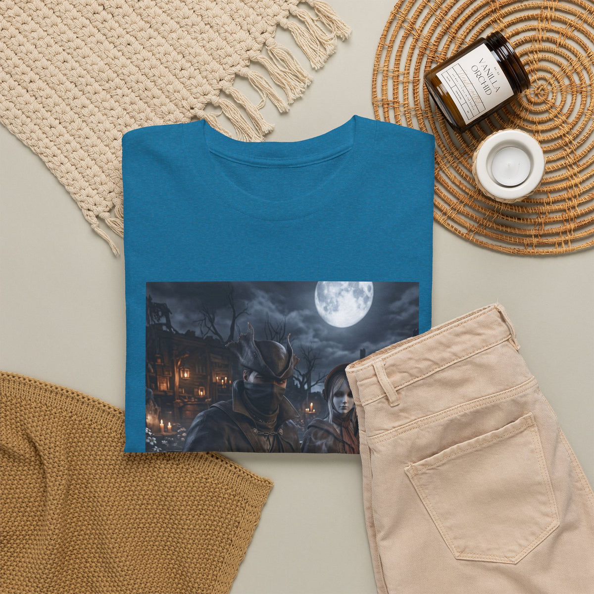 Hunters Smoking Under Moonlight