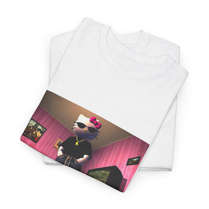 Gangsta Hello Kitty Chillin' In Low Poly Room Tee