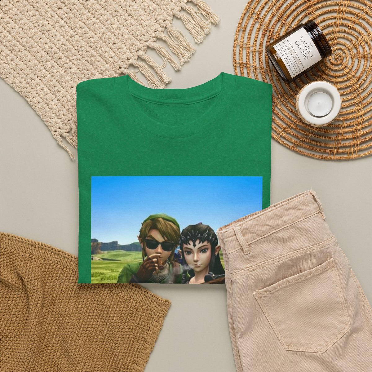 Link And Zelda Smoking Cigars Tee