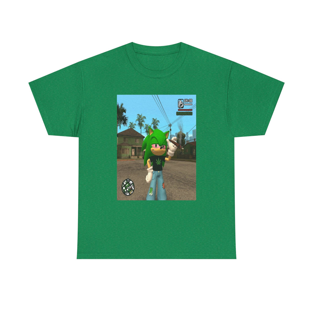 Chill Green Hedgehog Smoking Blunt Tee
