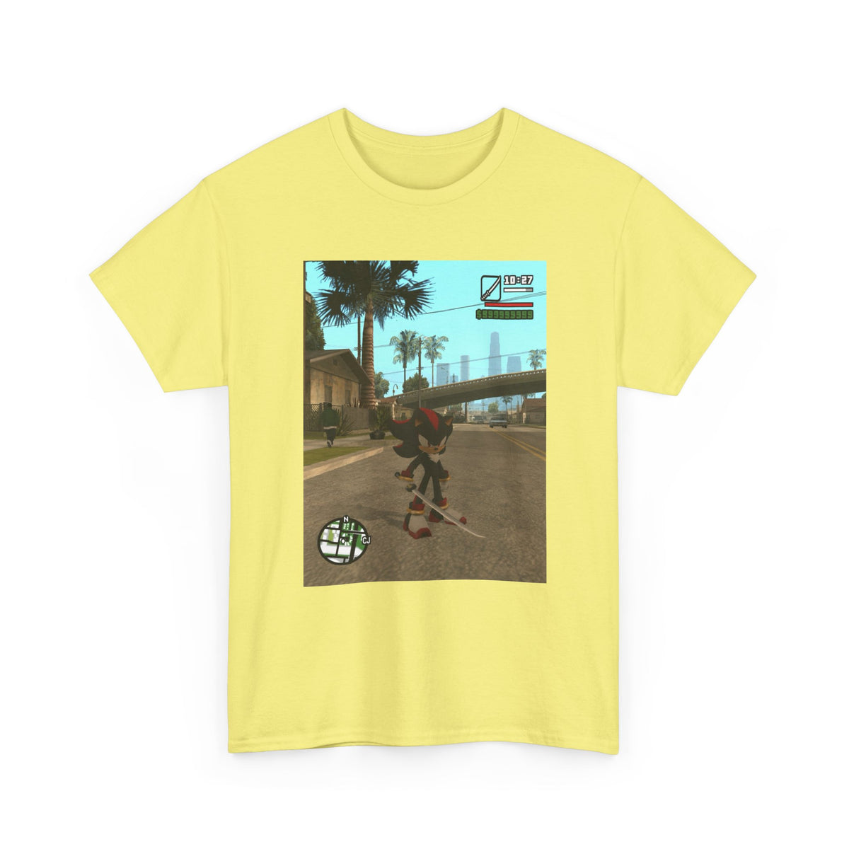 Shadow The Hedgehog Katana Wielding in Grove Street Tee
