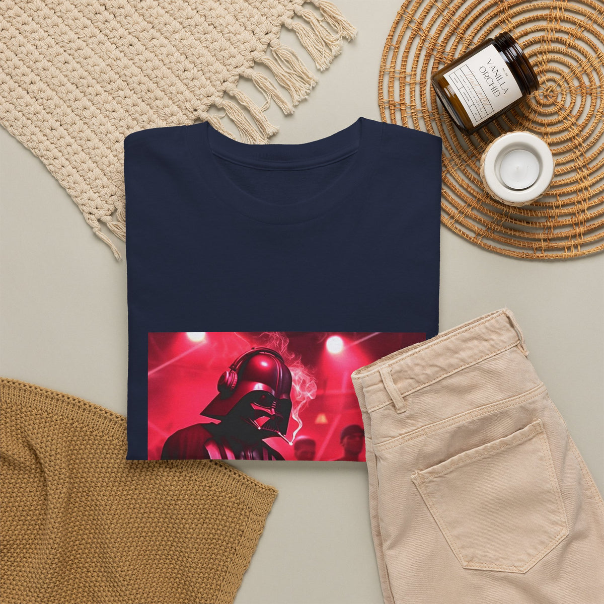 Darth Vader DJ Mixing And Smoking Tee