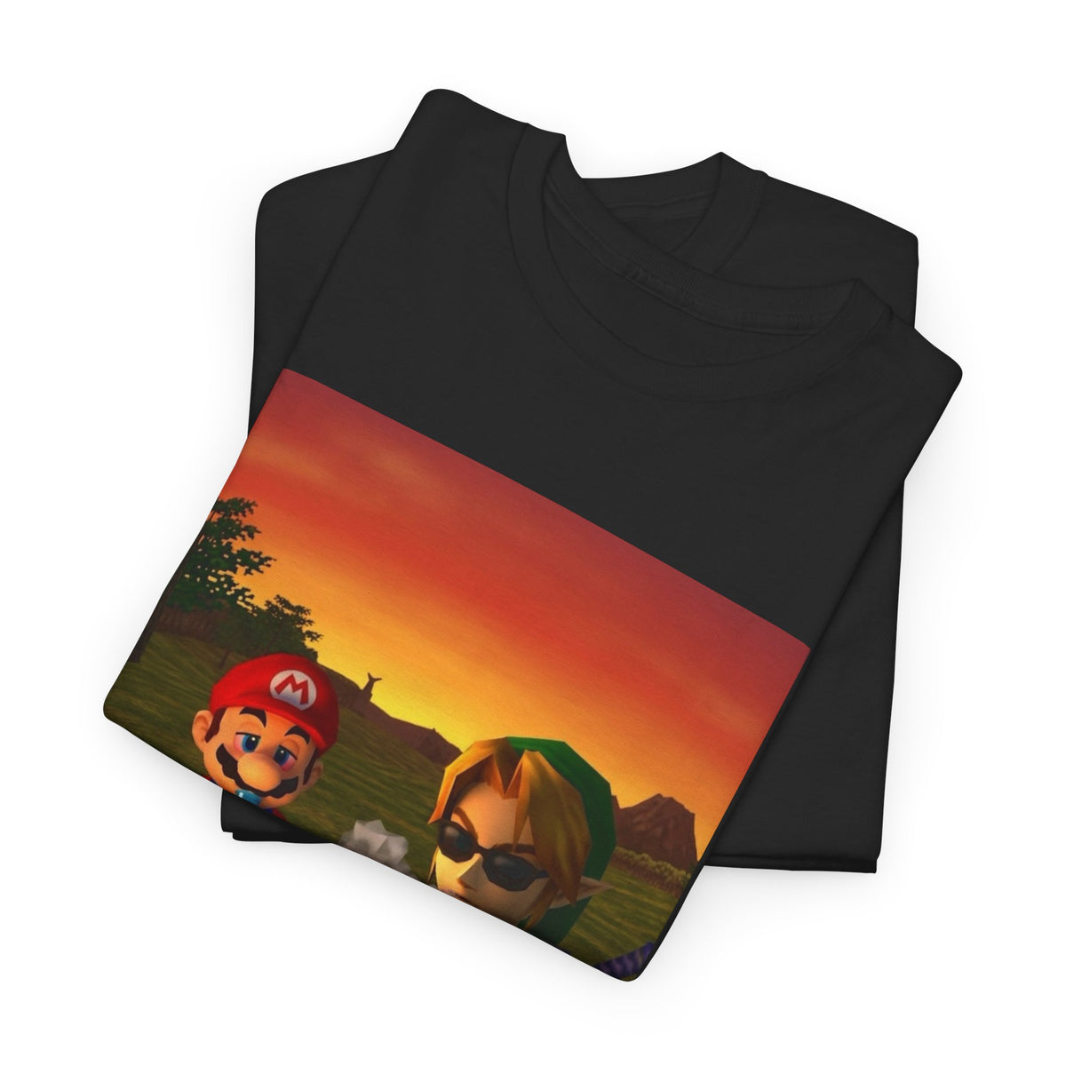 Mario and Link Chilling by Campfire