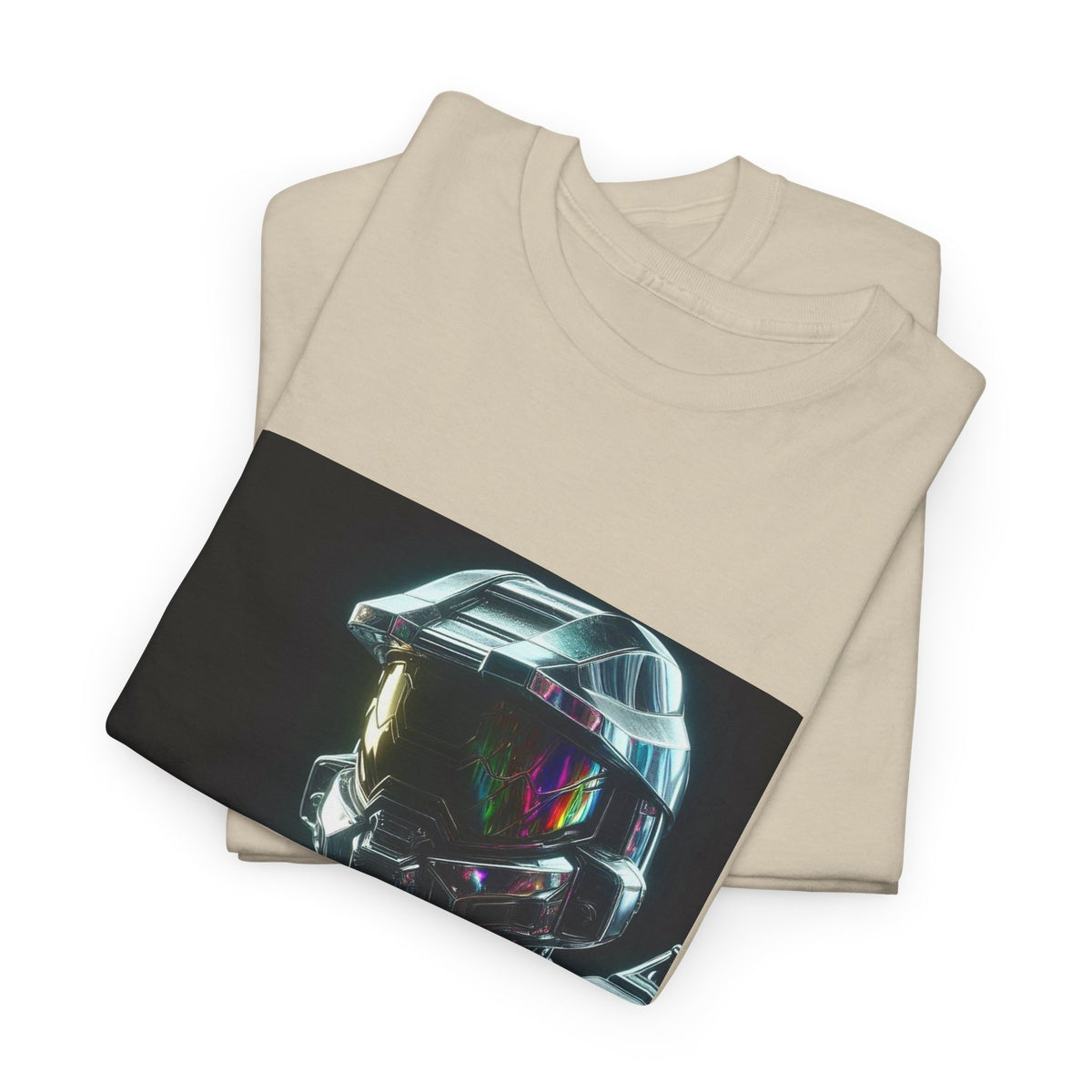 Chrome Cybernetic Commander With Rainbow Visor