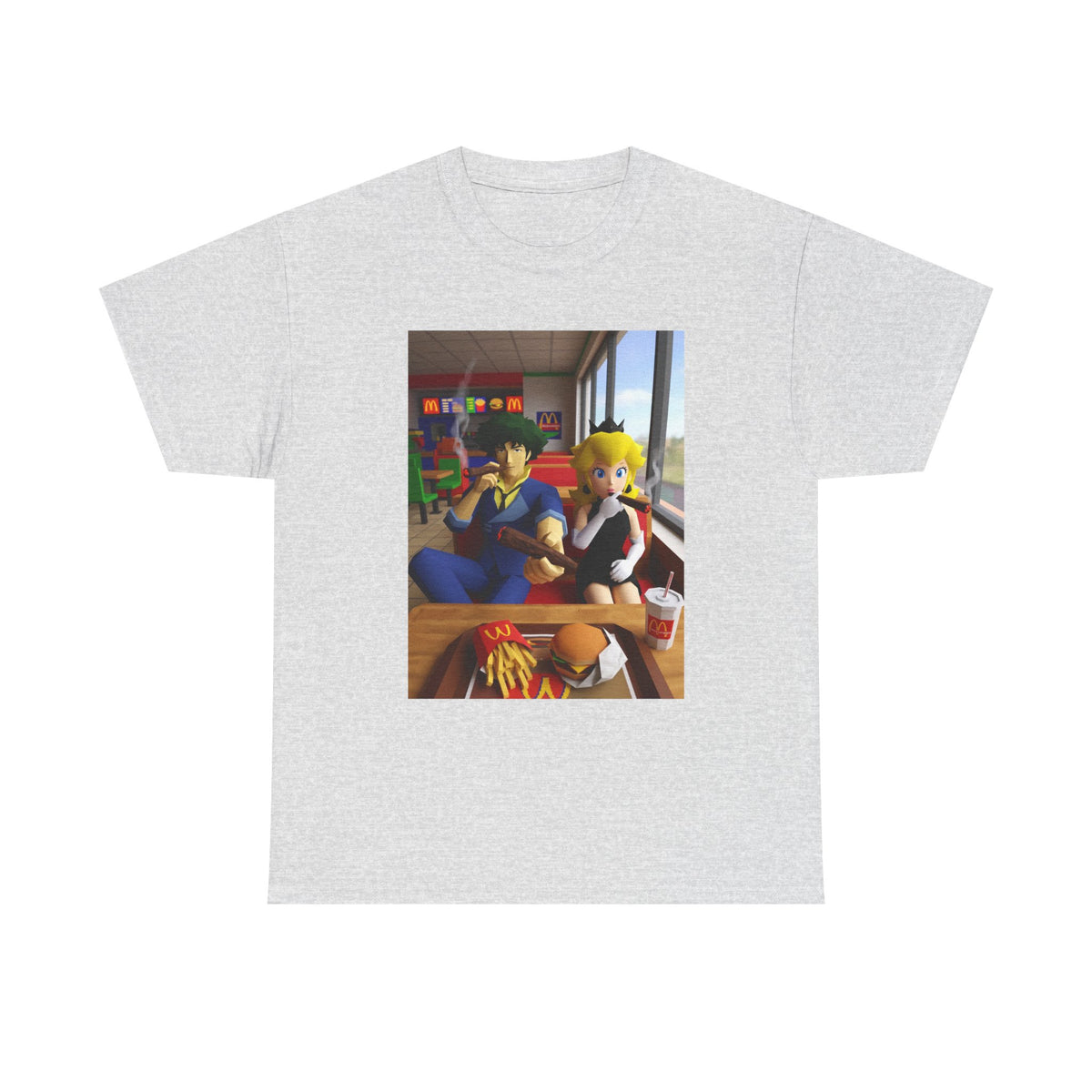 Spike and Peach Smoking Fast Food Tee