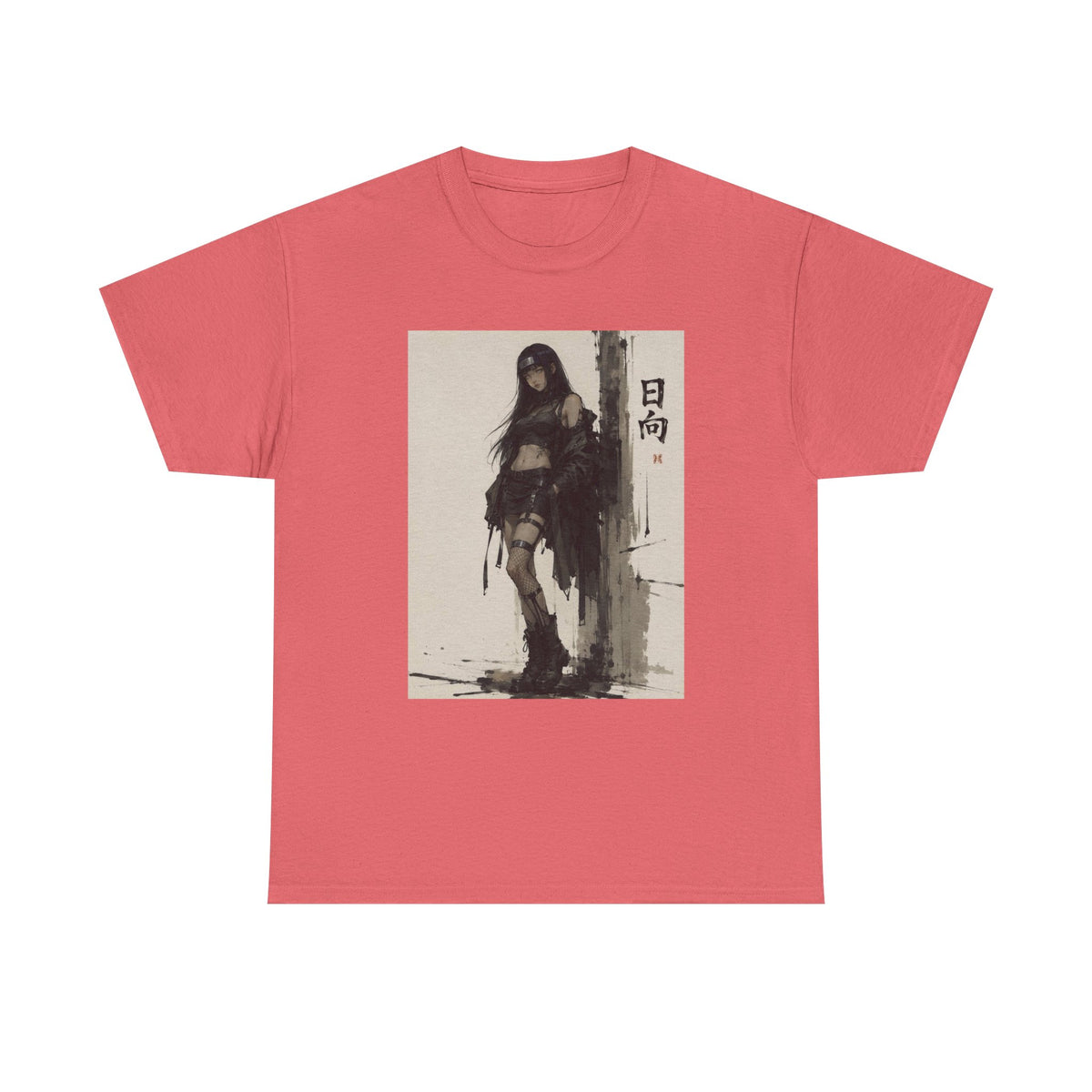 Anime Warrior Girl Leaning On Post Tee