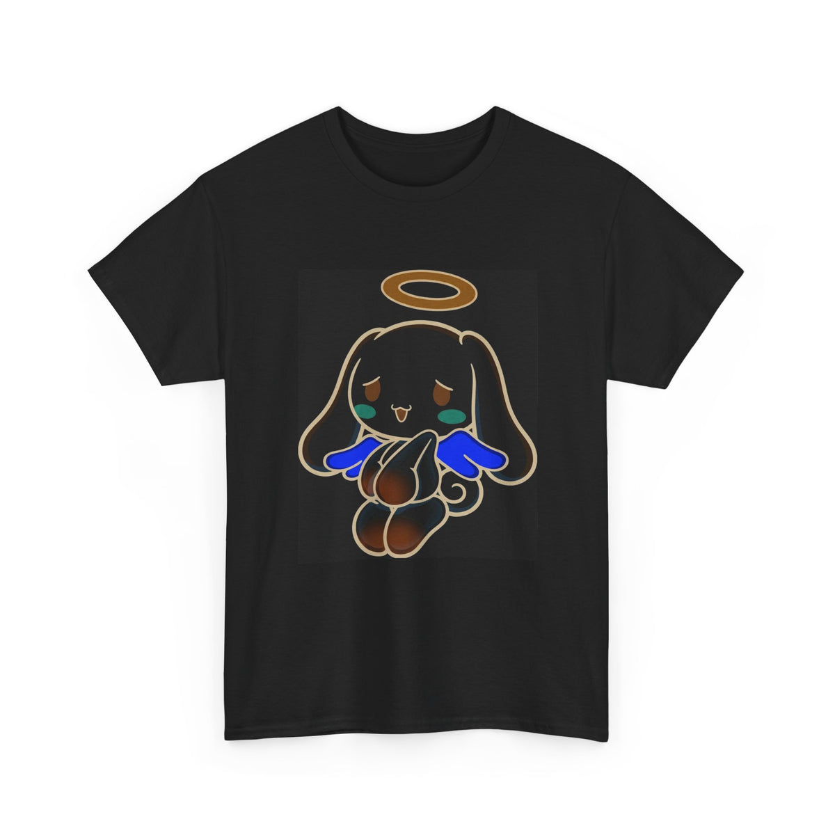 Melancholy Angel Dog Kneeling With Halo Tee