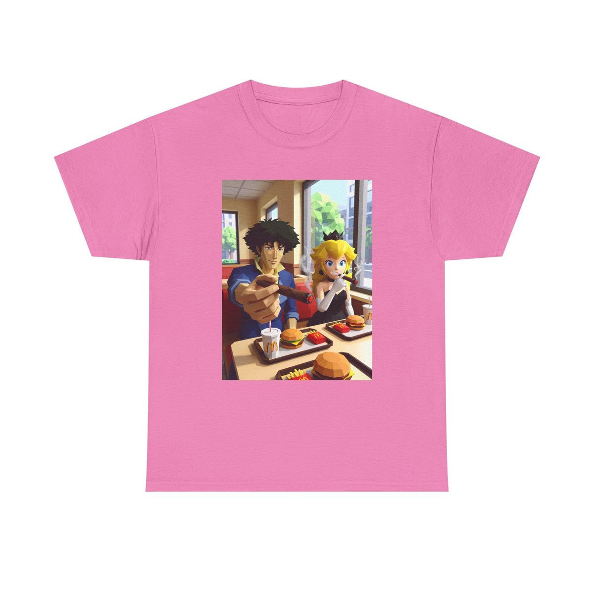 Spike and Princess Peach Smoking Cigars Tee