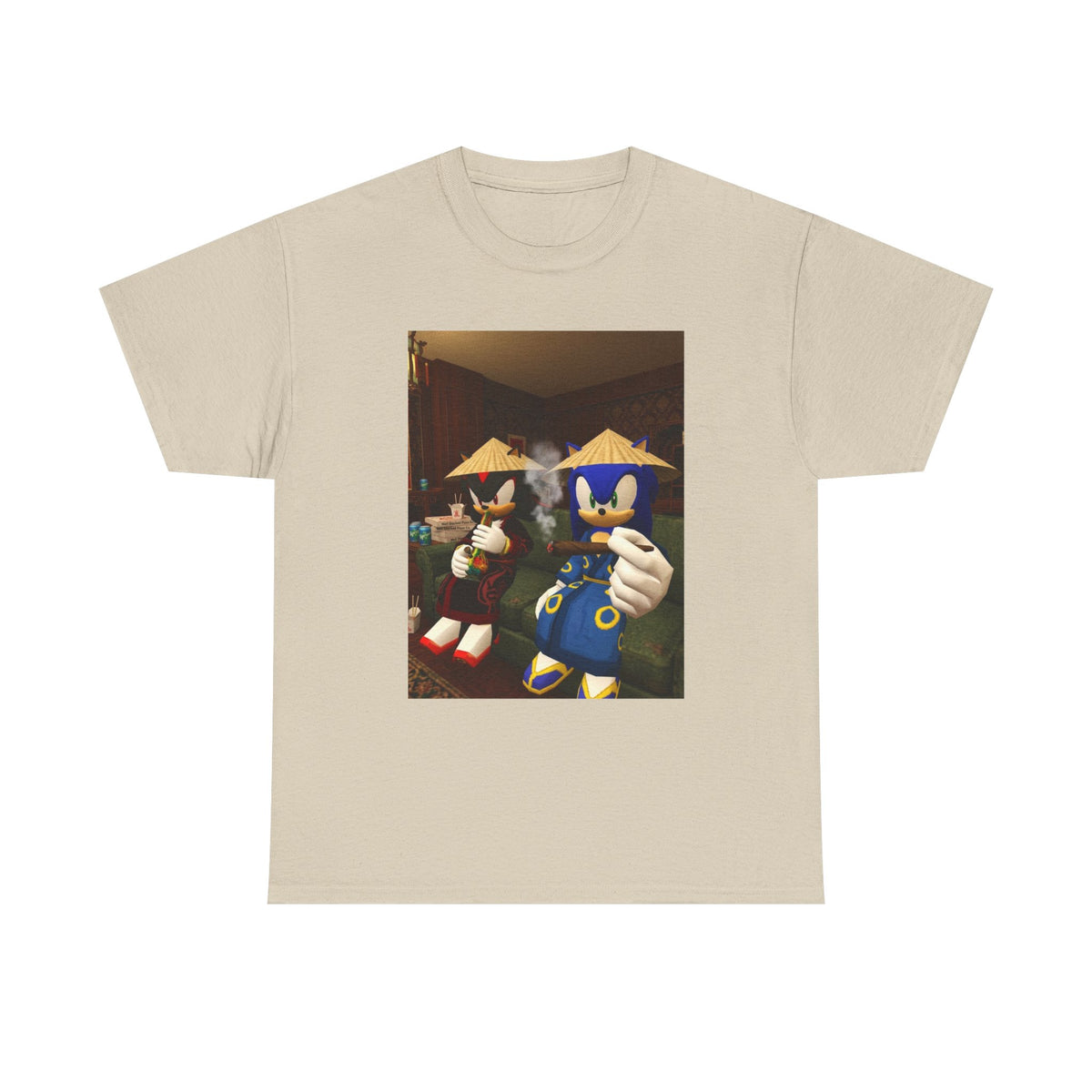 Sonic And Shadow Chilling And Smoking Tee (Design 5)