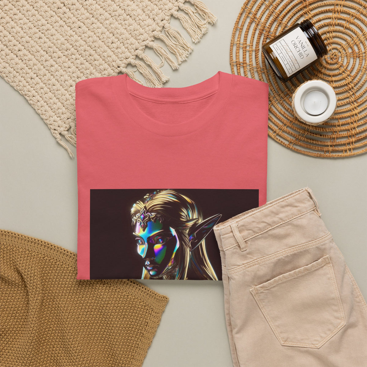Iridescent Elven Warrior Princess Chrome Tee