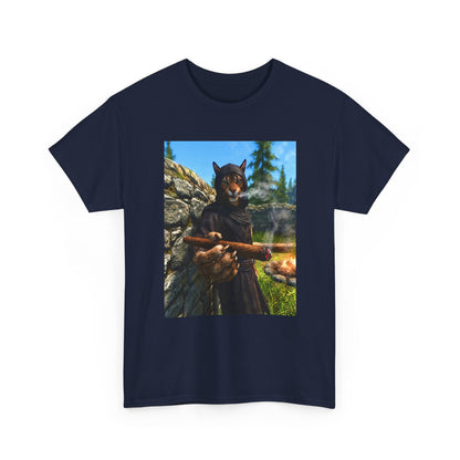 Khajiit Smoking Fat Cigar Campfire Tee