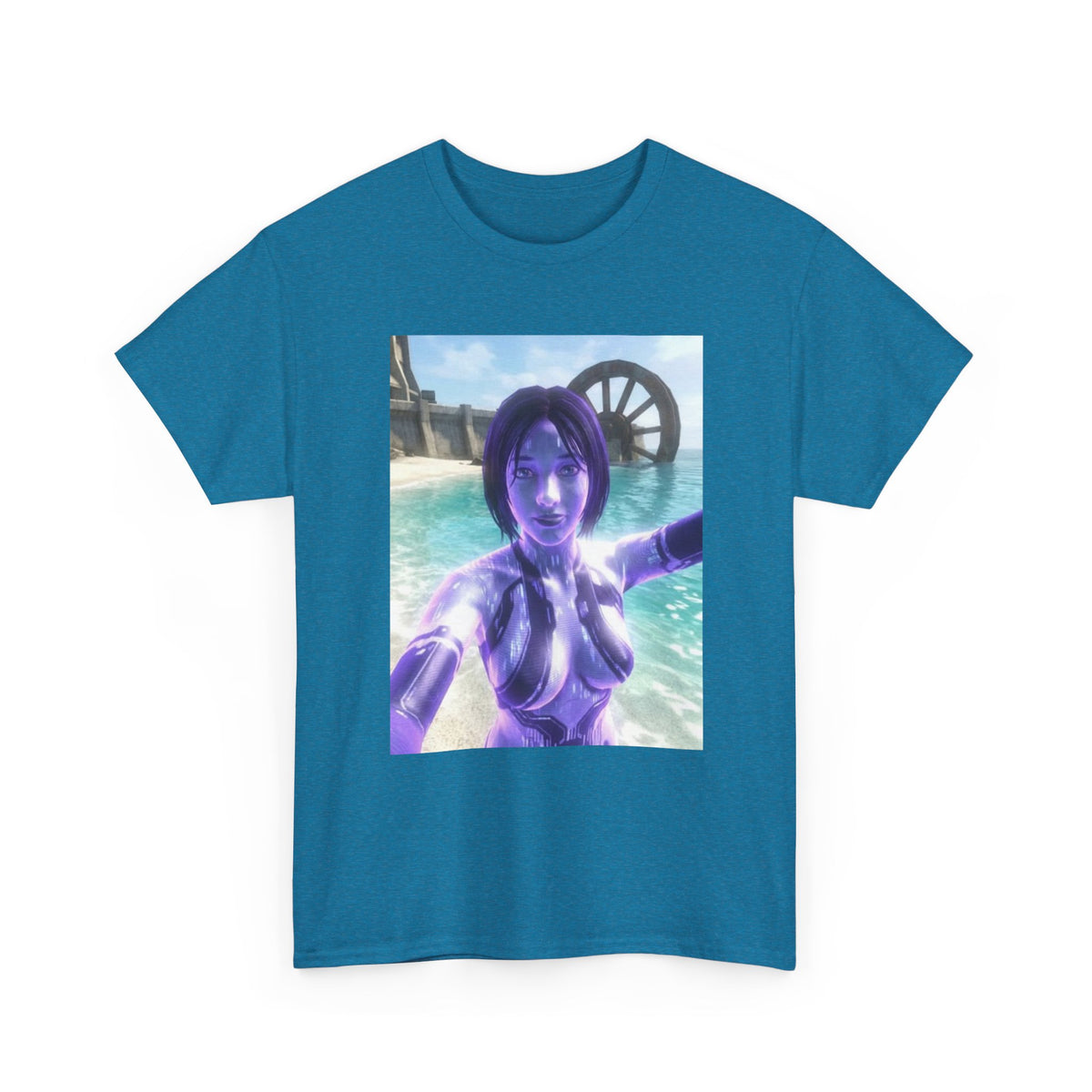 Holographic AI Taking Beach Selfie Tee